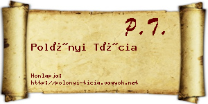 Polónyi Tícia névjegykártya